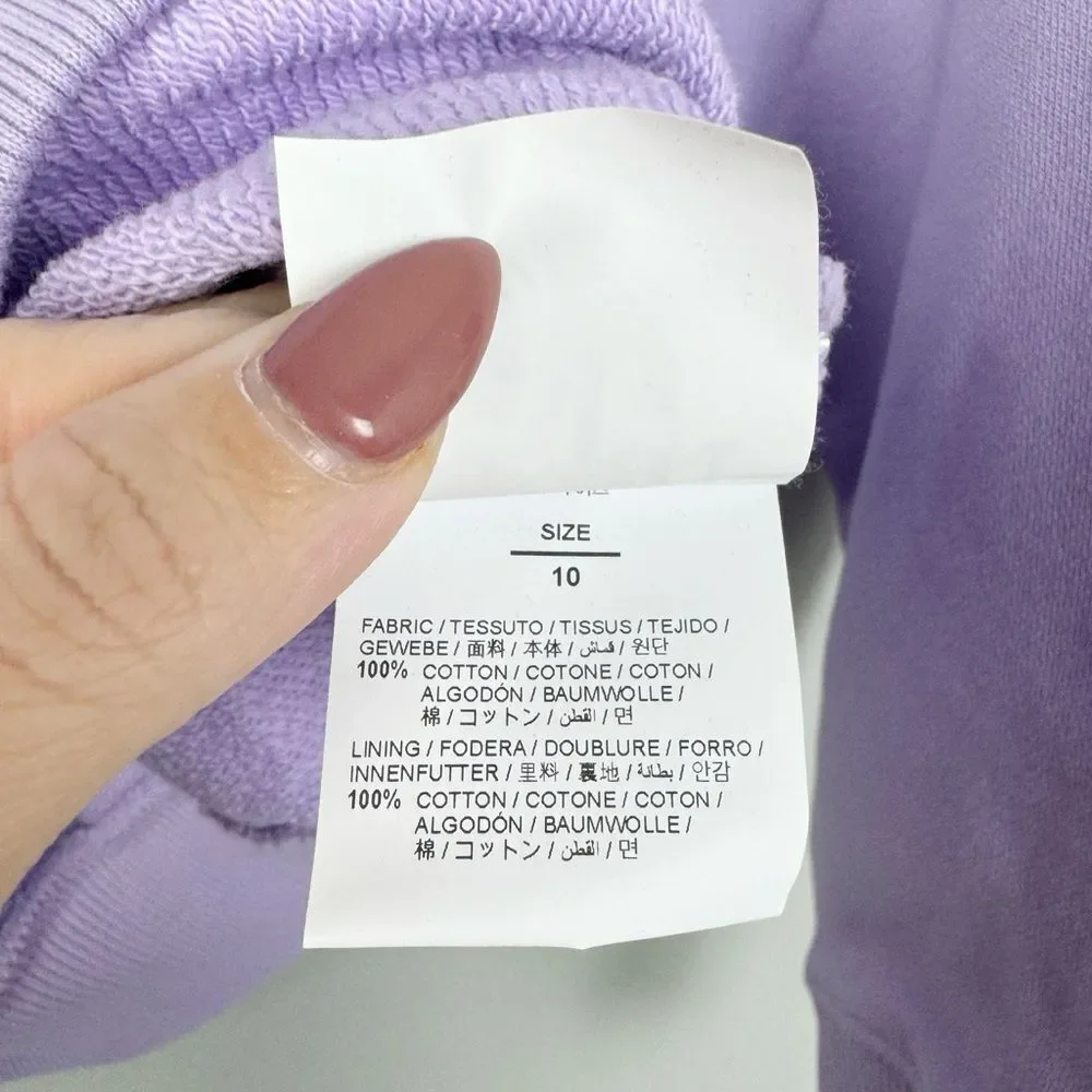 OFF-WHITE | NEW Kid’s Light Purple & White Cotton Logo Hoodie Youth Size 10